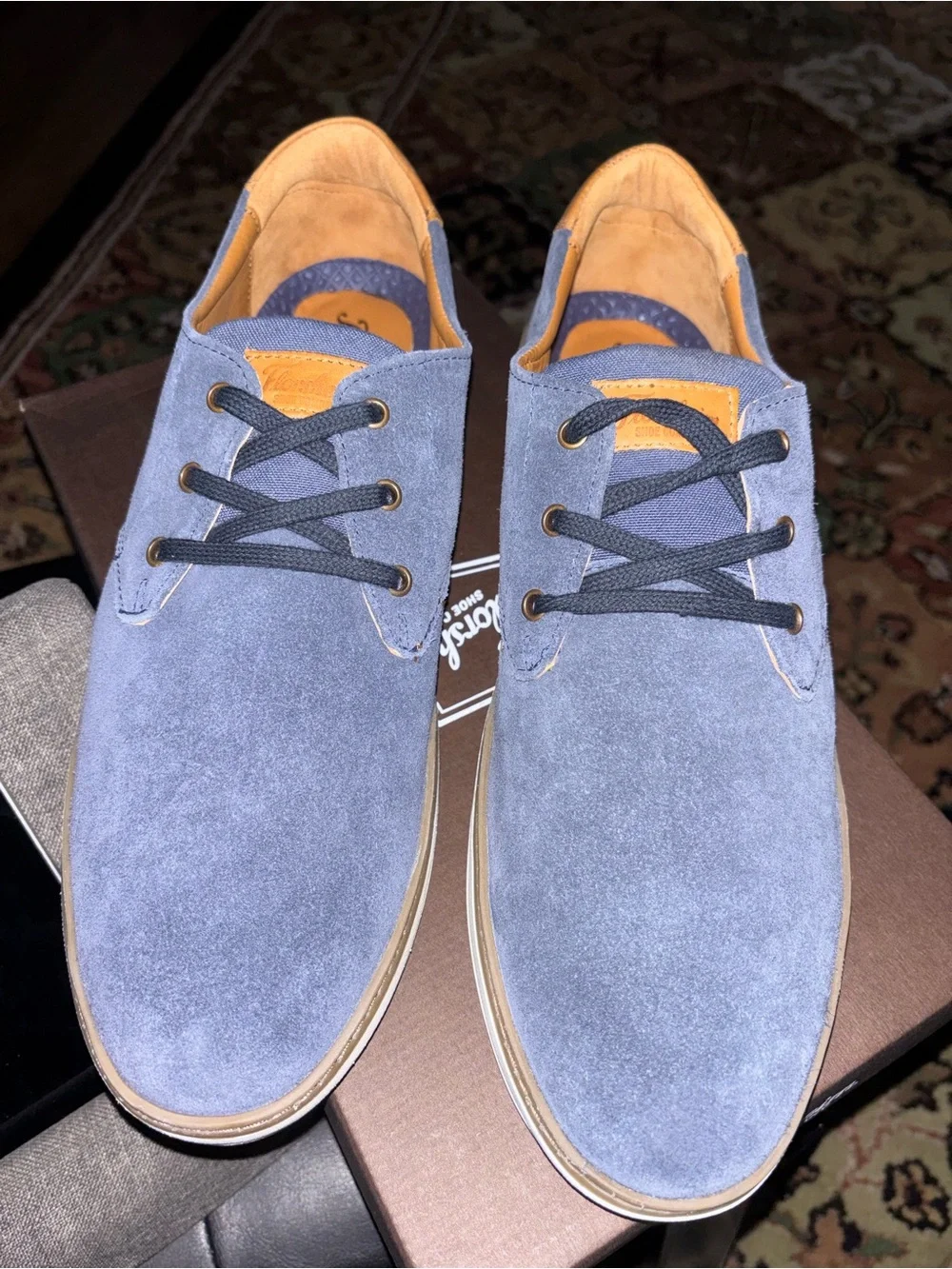 NEW!Florsheim Caper PT Navy Suede Lace-Up Casual Sneakers Sz 13 M